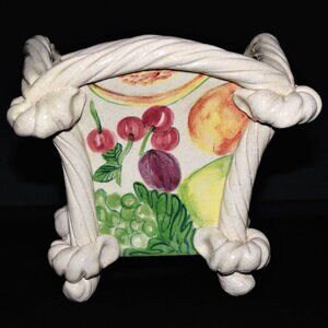 Vintage Flower Pot | Fruits Motif Ceramic Planter
